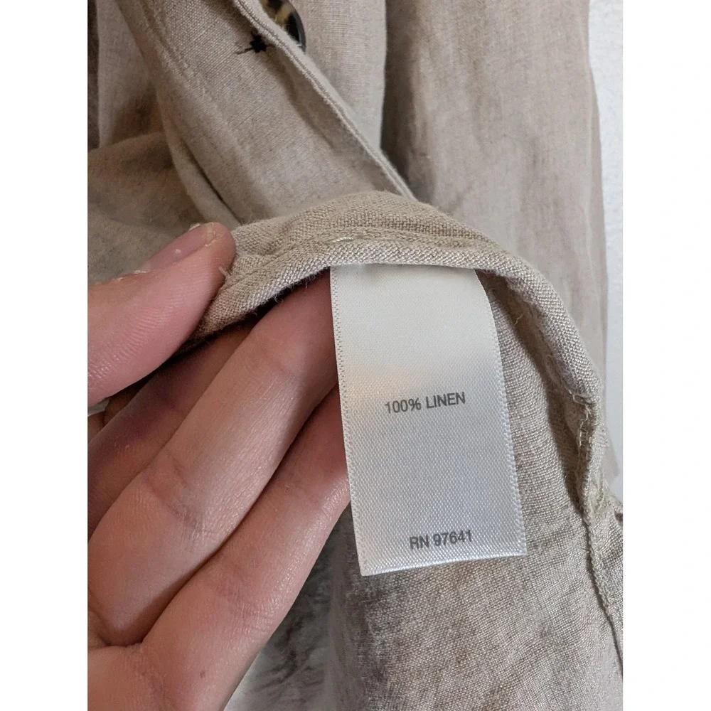 J. Jill Lightweight Linen Long Sleeve Coat in Beige Size XL Unlined - Picture 9 of 10